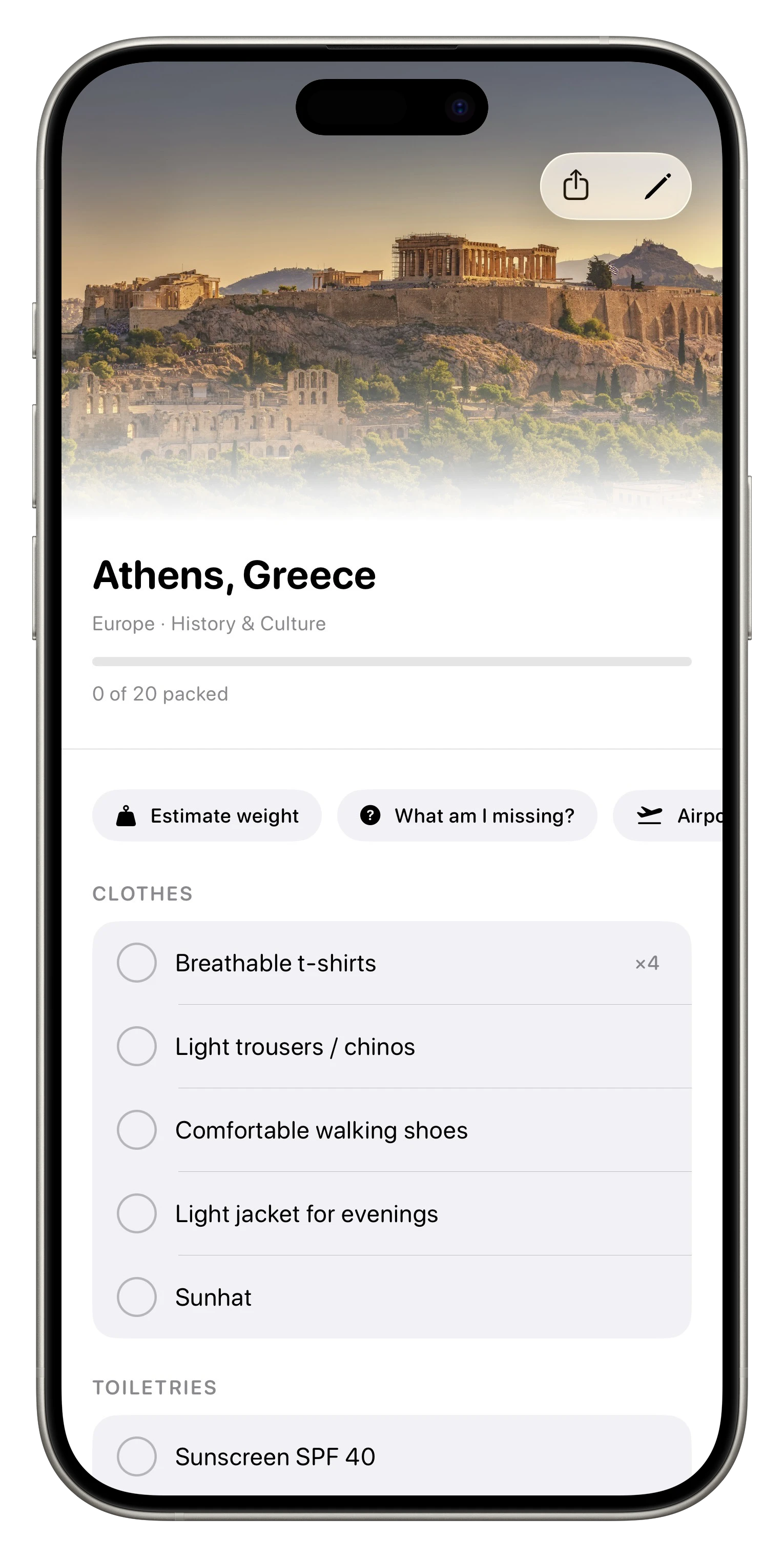 Packd App Screenshot
