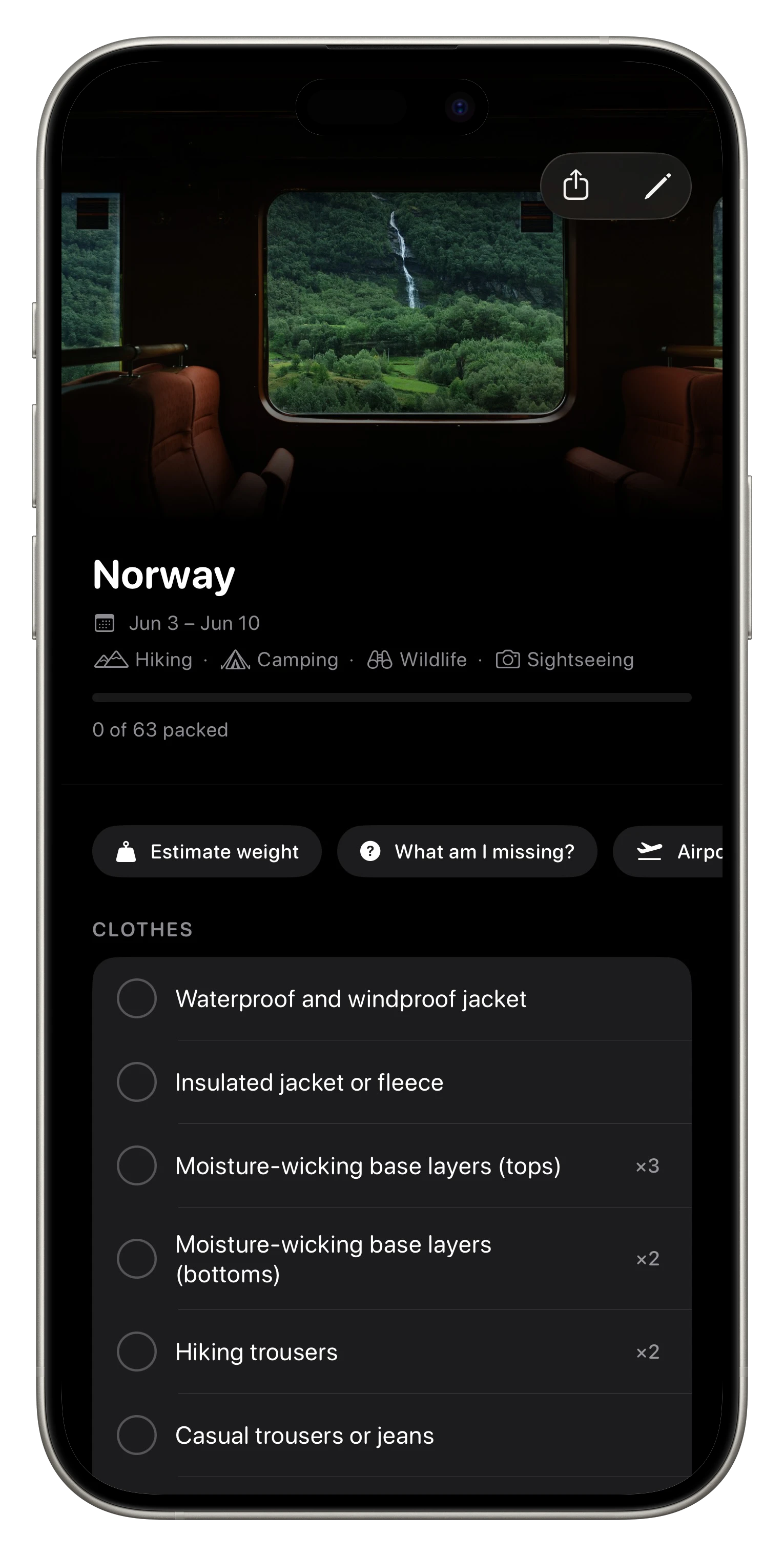 Packd App Screenshot
