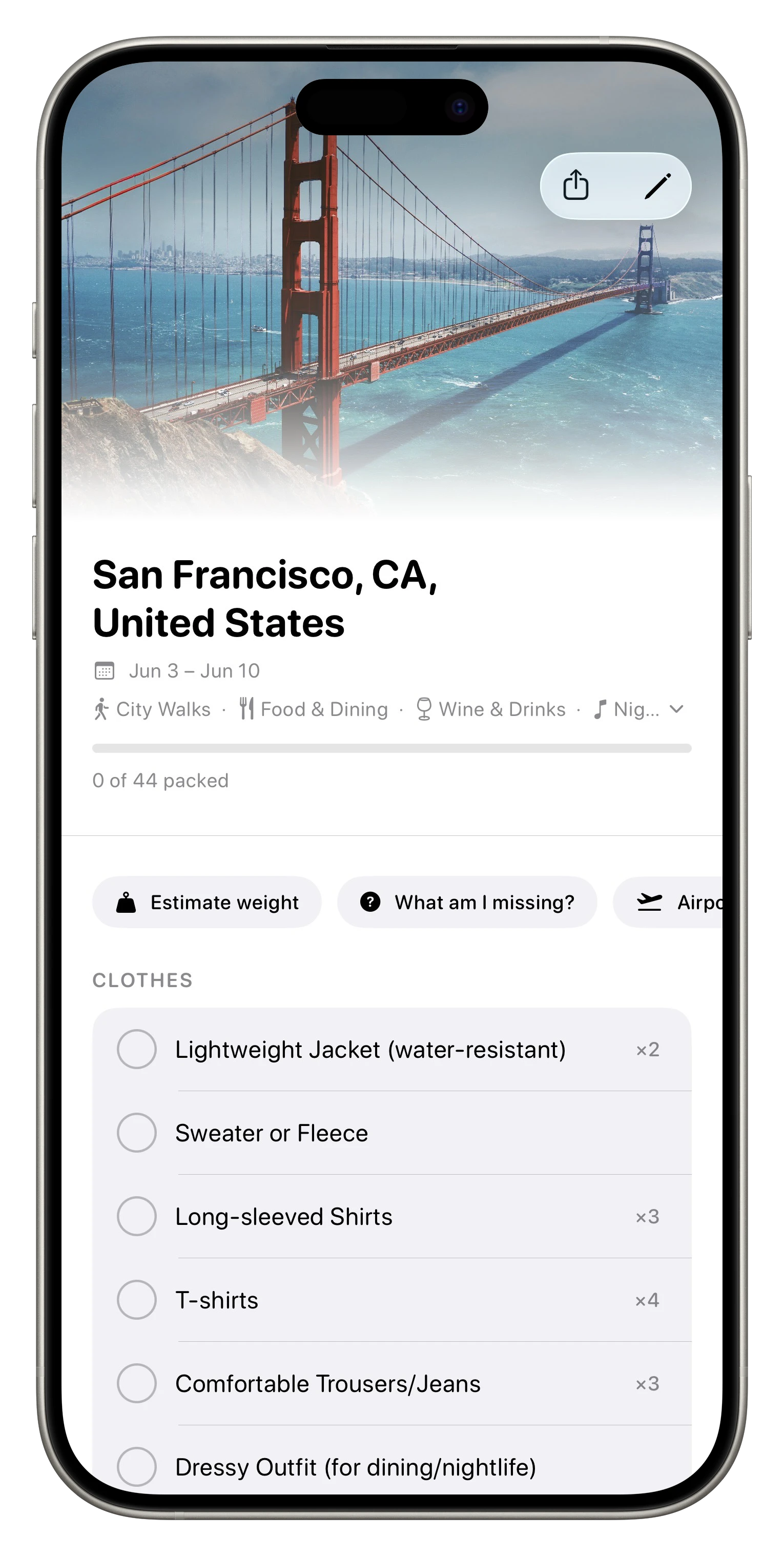 Packd App Screenshot